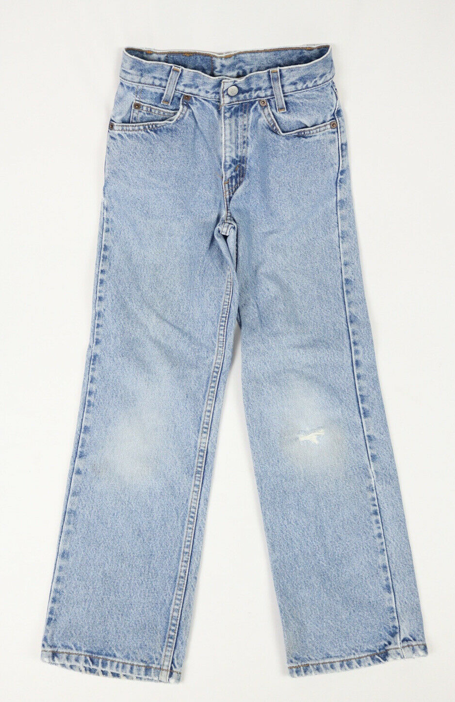 Vintage Youth Boys Levis 550 Distressed Relaxed Fit Slim Blue Jeans Fits 23x26